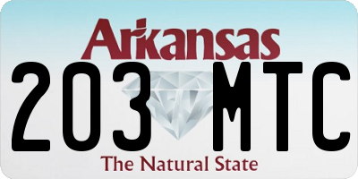 AR license plate 203MTC