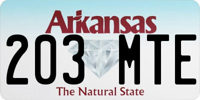 AR license plate 203MTE
