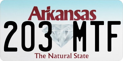 AR license plate 203MTF