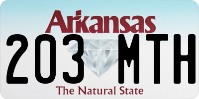 AR license plate 203MTH