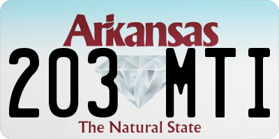 AR license plate 203MTI