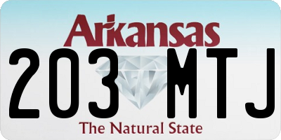 AR license plate 203MTJ