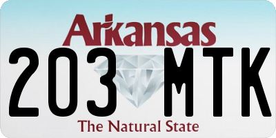AR license plate 203MTK