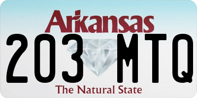AR license plate 203MTQ