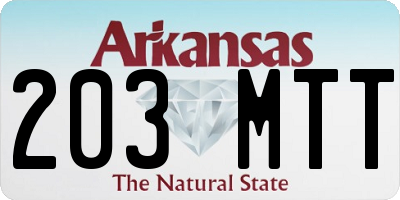 AR license plate 203MTT