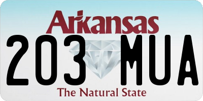 AR license plate 203MUA