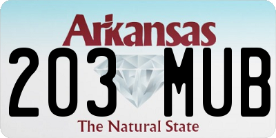 AR license plate 203MUB