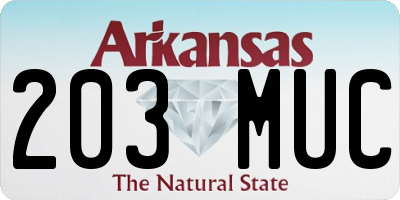 AR license plate 203MUC