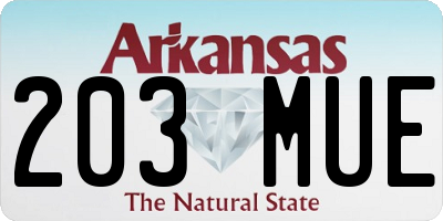 AR license plate 203MUE