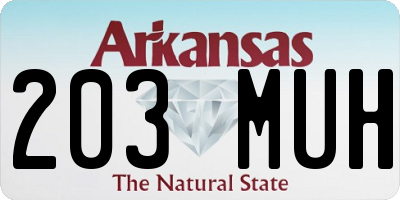 AR license plate 203MUH