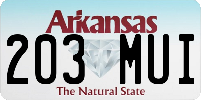 AR license plate 203MUI
