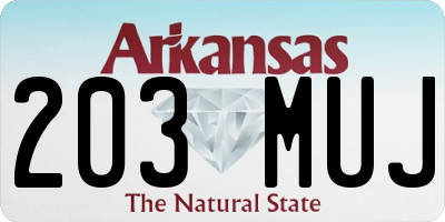 AR license plate 203MUJ