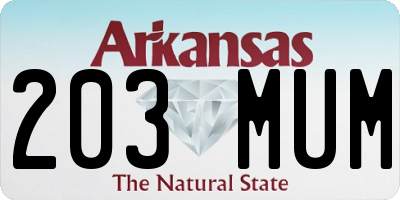 AR license plate 203MUM
