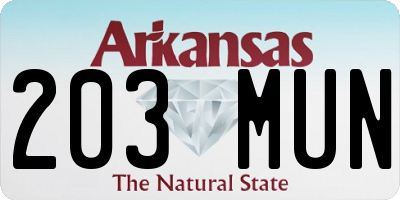 AR license plate 203MUN