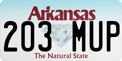 AR license plate 203MUP