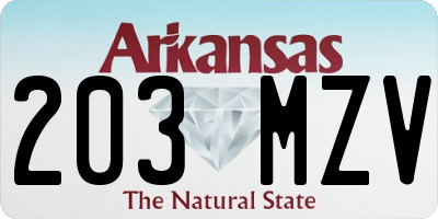 AR license plate 203MZV