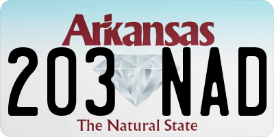 AR license plate 203NAD