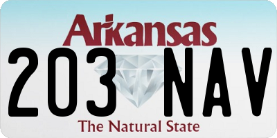 AR license plate 203NAV