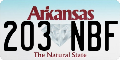 AR license plate 203NBF