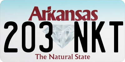 AR license plate 203NKT