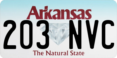 AR license plate 203NVC