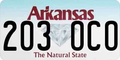 AR license plate 203OCO