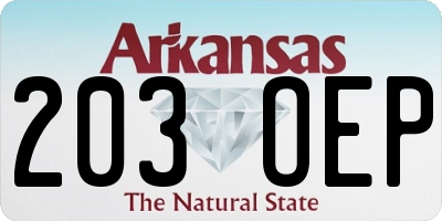 AR license plate 203OEP