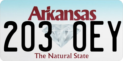 AR license plate 203OEY