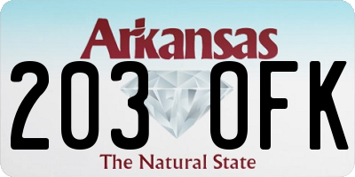 AR license plate 203OFK