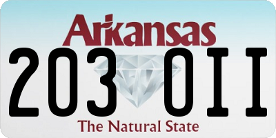 AR license plate 203OII