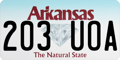 AR license plate 203UOA