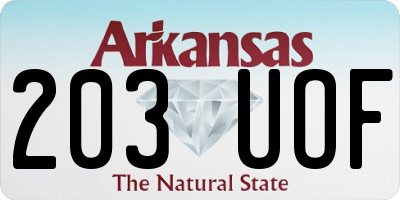 AR license plate 203UOF