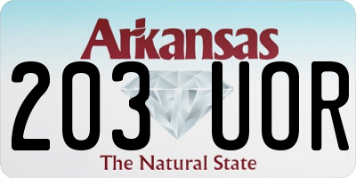 AR license plate 203UOR
