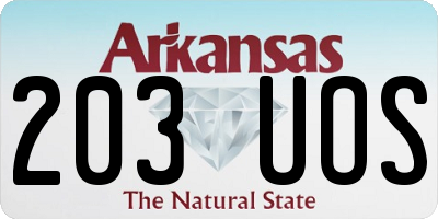 AR license plate 203UOS