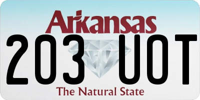 AR license plate 203UOT