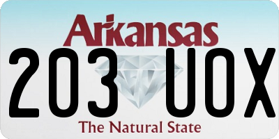 AR license plate 203UOX