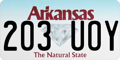 AR license plate 203UOY