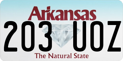 AR license plate 203UOZ