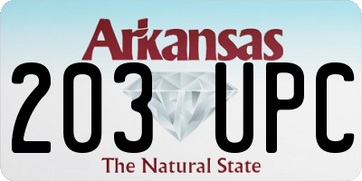 AR license plate 203UPC