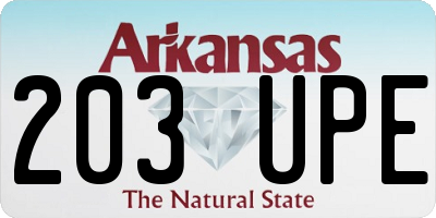 AR license plate 203UPE
