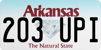 AR license plate 203UPI