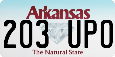 AR license plate 203UPO