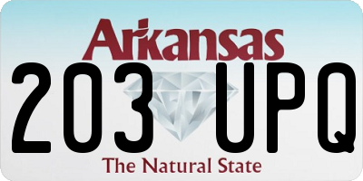 AR license plate 203UPQ