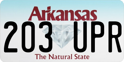 AR license plate 203UPR