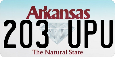 AR license plate 203UPU