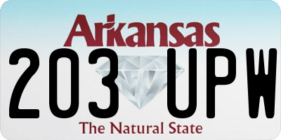 AR license plate 203UPW