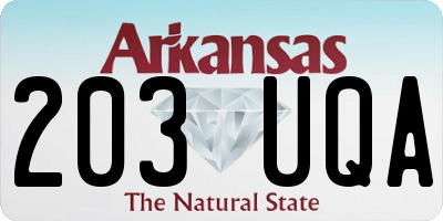 AR license plate 203UQA