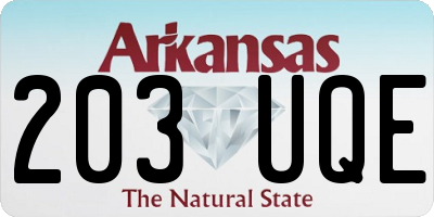 AR license plate 203UQE