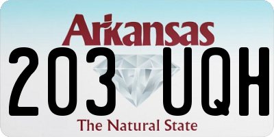 AR license plate 203UQH