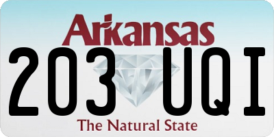 AR license plate 203UQI